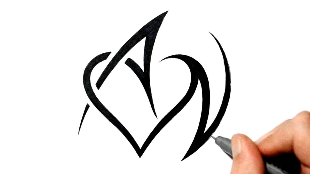 1280x720 combining initials a and n with a heart