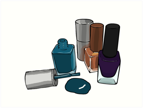 549x413 Nail Polish Bottle Digital Drawing Art Prints