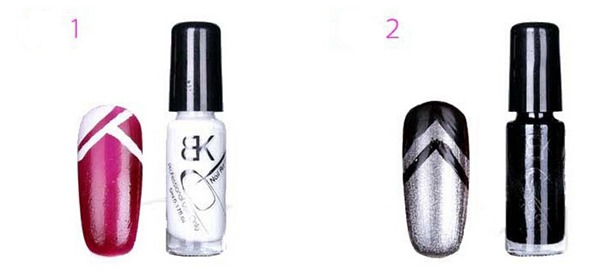 600x273 Glitter Line Drawing Shiny Painting Nail Polish Enamel