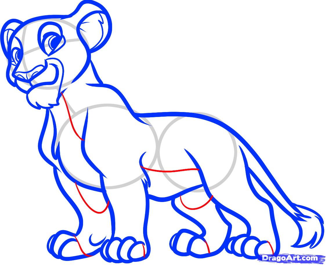 1123x913 Draw Nala From The Lion King, Step