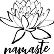 180x180 Namaste Lotus Calligraphy Digital Art