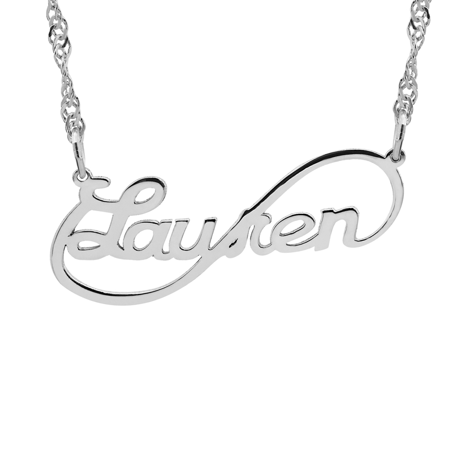 900x900 Infinity Nameplate Necklace
