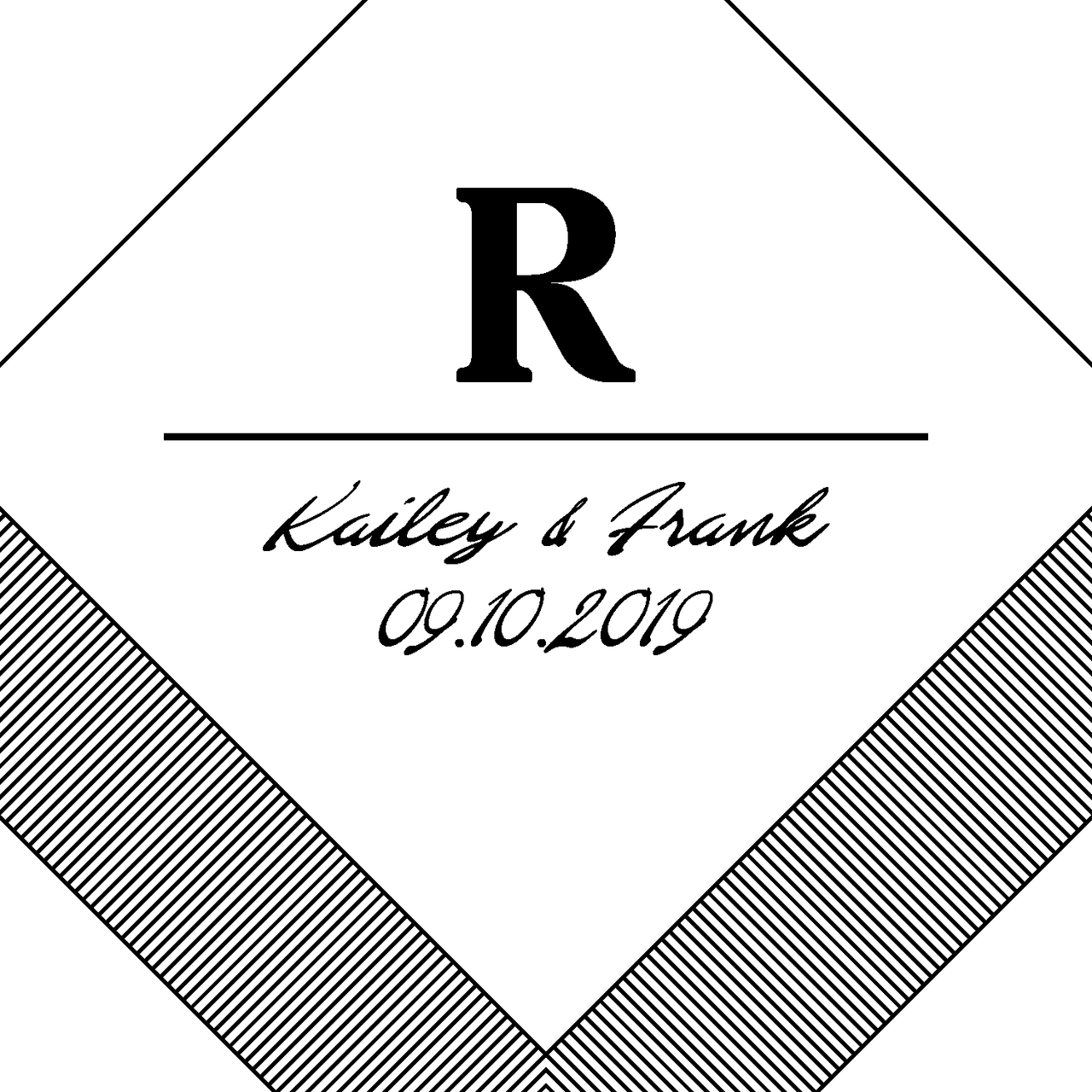 1280x1280 Initial Name Wedding Napkin