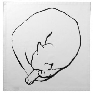 307x307 cat drawing napkins