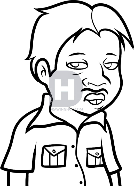 519x720 How To Draw Pedro, Napoleon Dynamite, Step