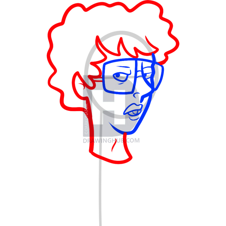 720x720 How To Draw Napoleon Dynamite, Step