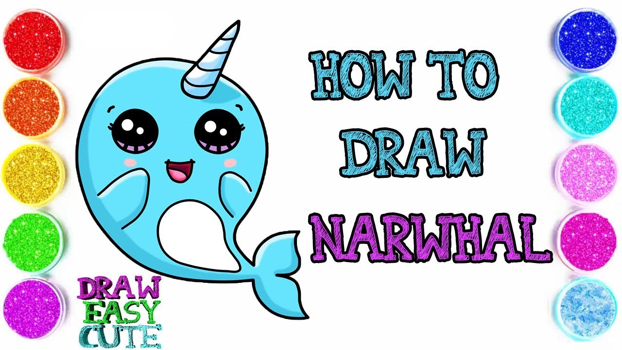 1280x720 How To Draw A Cute Unicorn Whale Narwhal Draw Easy Cute
