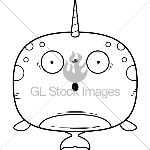 500x500 Surprised Cartoon Narwhal Gl Stock Images