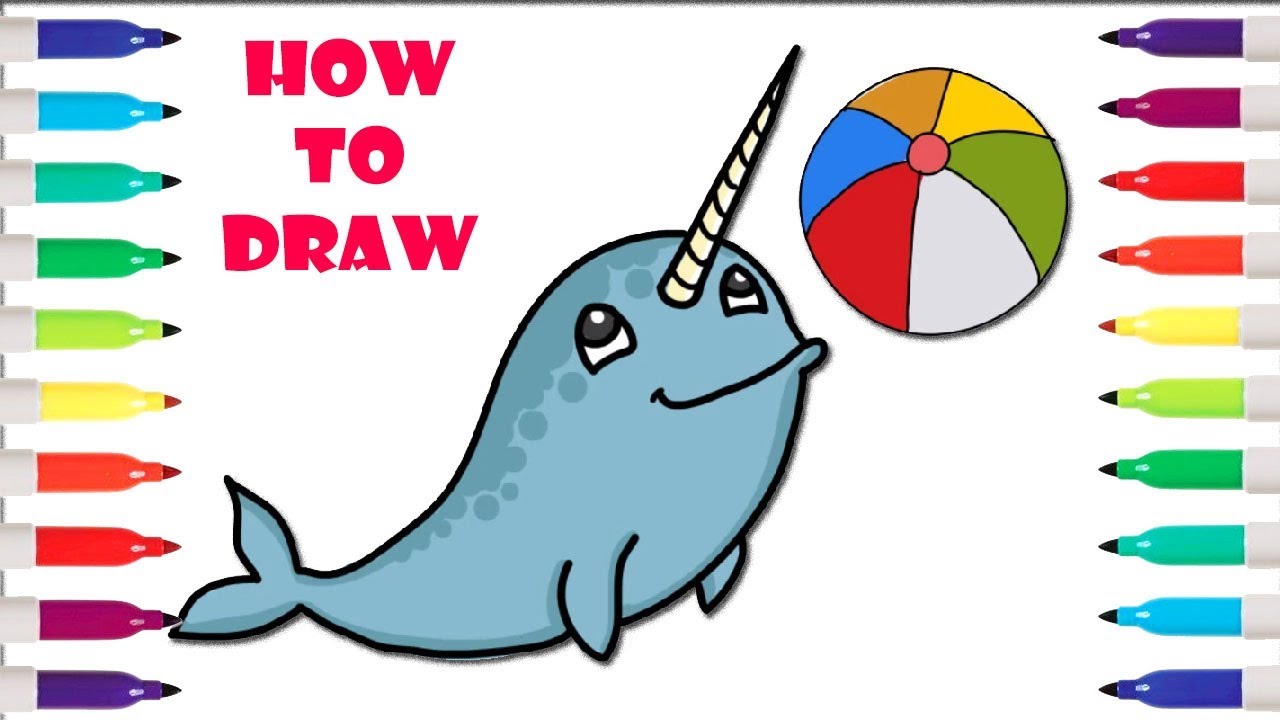1280x720 To Draw A Cartoon Narwhal Unicorn Whale Easy