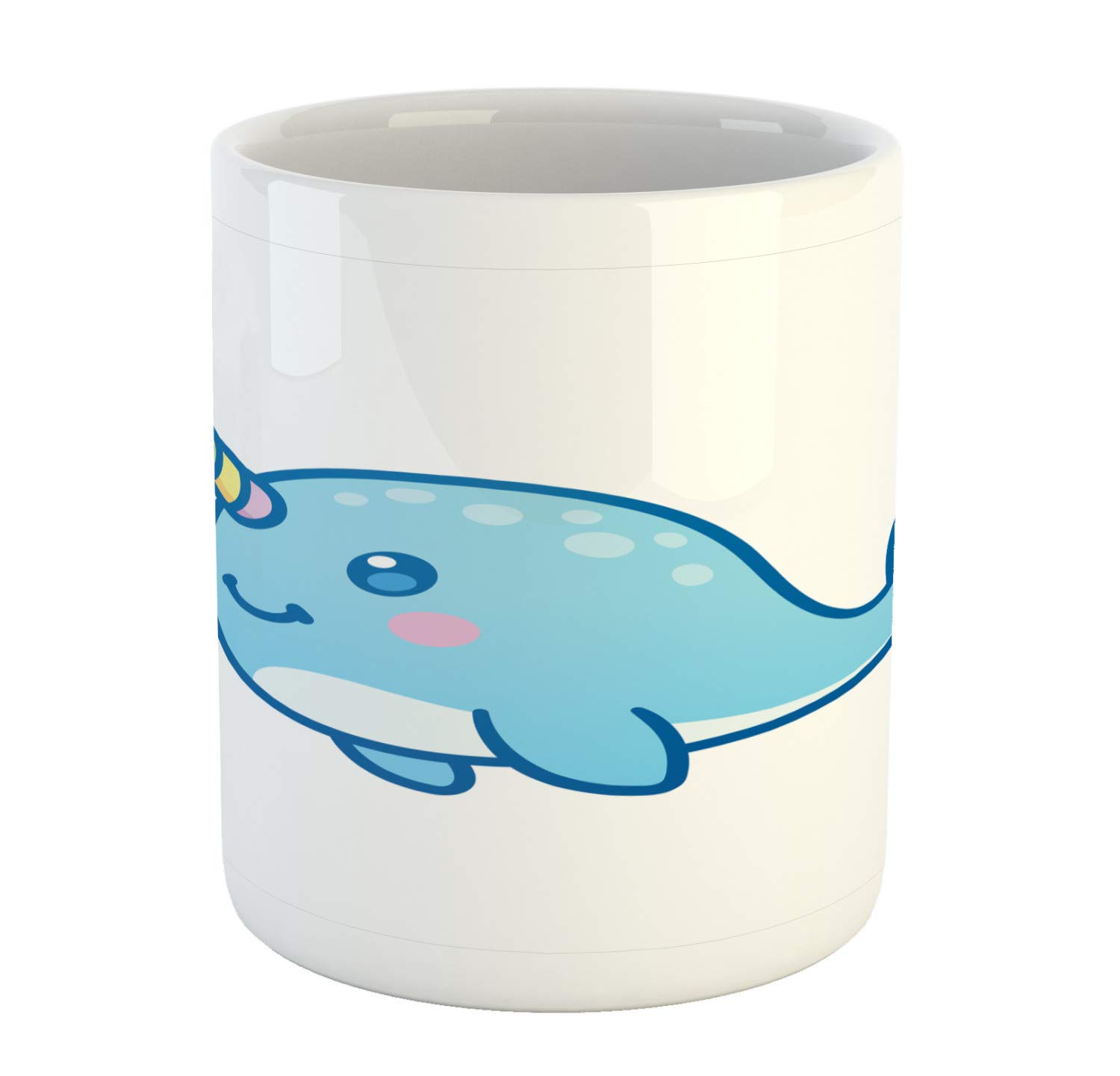 1500x1441 Ambesonne Narwhal Mug, Cartoon Drawing Style Whale