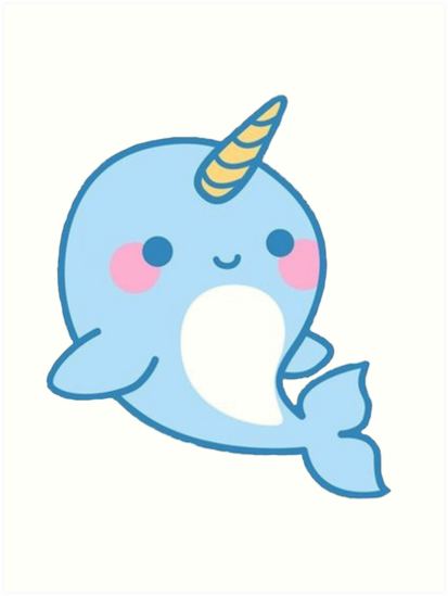 413x549 Cartoon Narwhal Art Prints