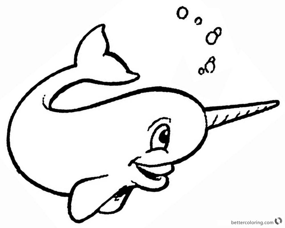 1000x800 cartoon narwhal coloring pages bubbling