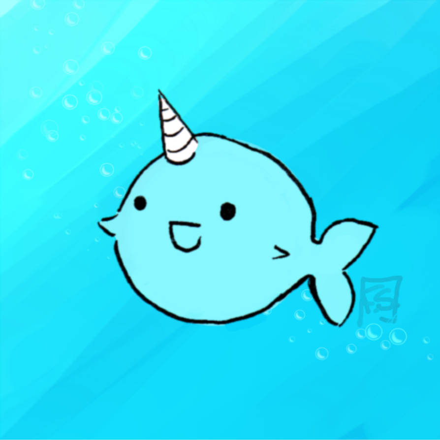 894x894 Cute Narwhal Is Swimmin
