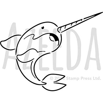 355x355 Azeeda 'narwhal' Wall Stencil Template