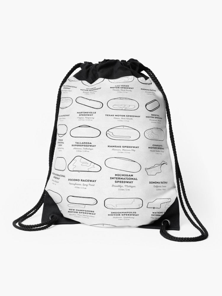750x1000 Nascar Racetracks Drawstring Bag
