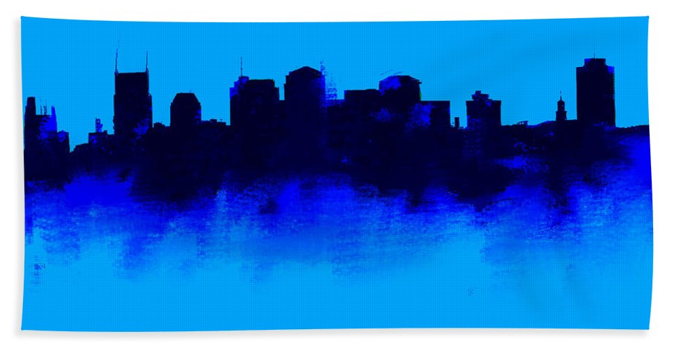 967x500 Nashville Skyline Blue Beach Sheet For Sale