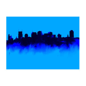 300x300 Nashville Skyline Blue Drawing