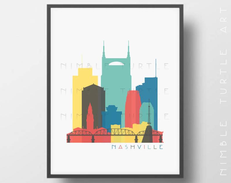 794x627 Nashville Skyline Printable Download Nursery Wall Baby Etsy