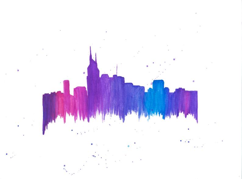 794x588 Nashville Skylineprint Etsy