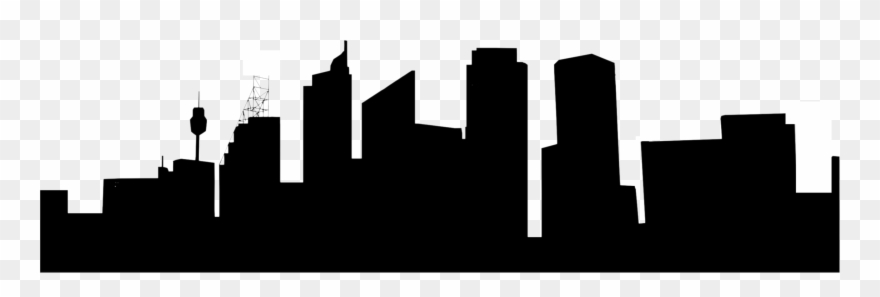 880x297 Sydney Skyline Silhouette Drawing