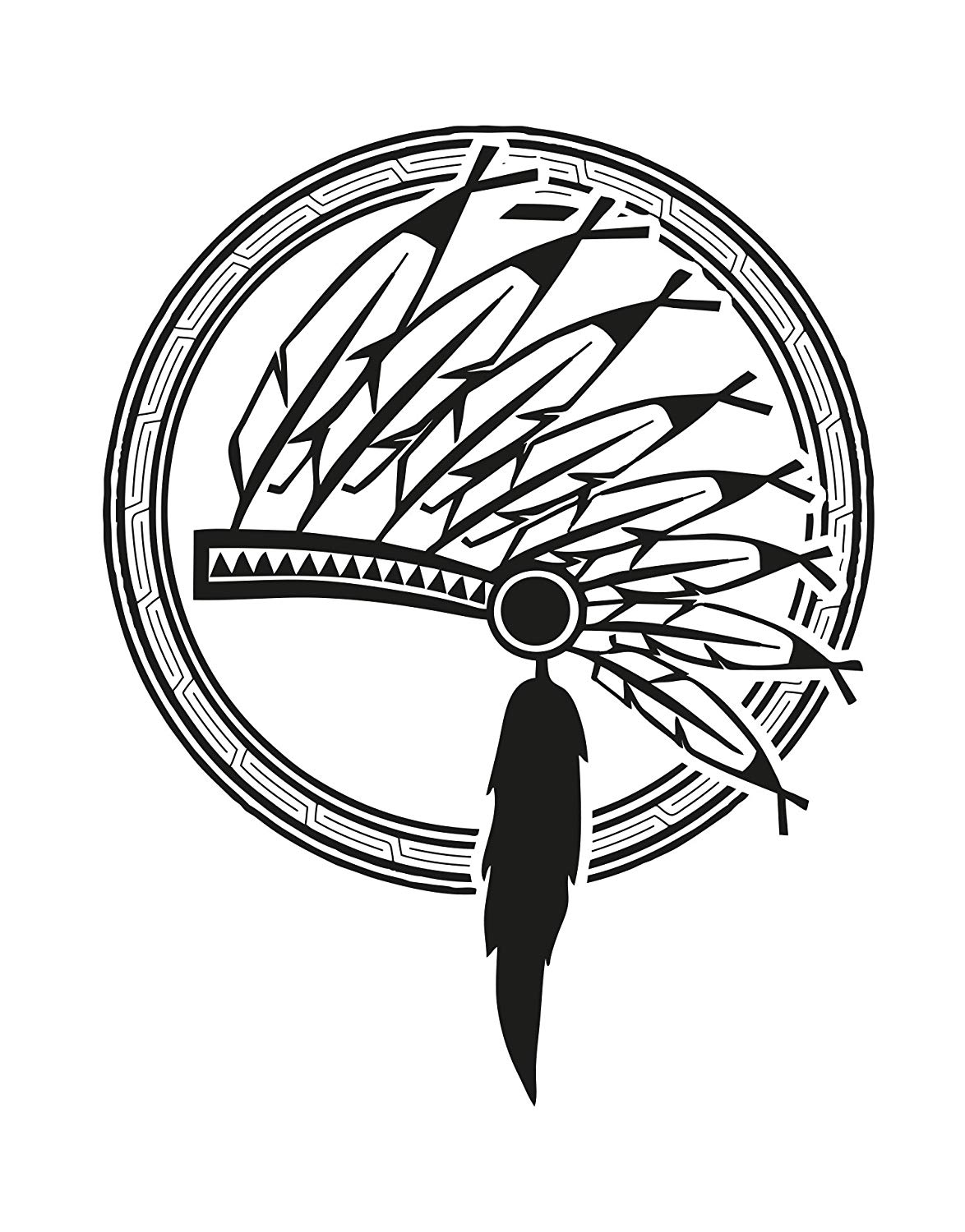 1174x1500 Native American Indian Headdress Vinyl Wall Decal