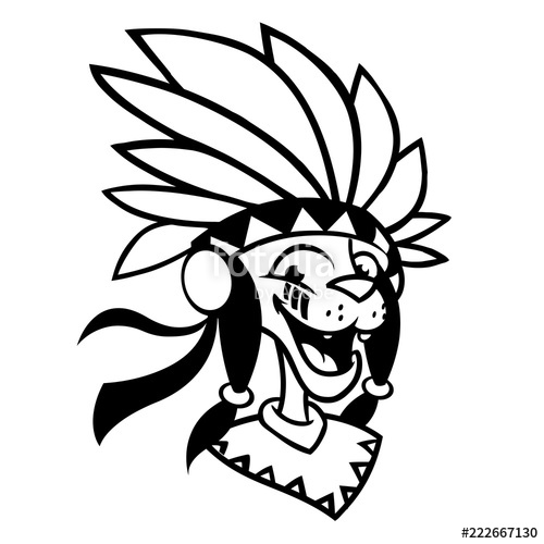 500x500 Cartoon Native American Character Coloring Book Vector