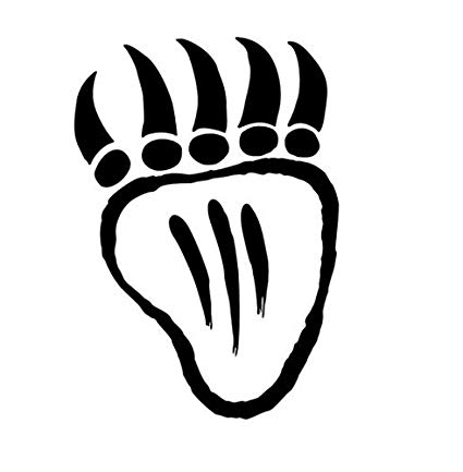 425x433 Native American Bear Paw Vinyl Decal Window Sticker