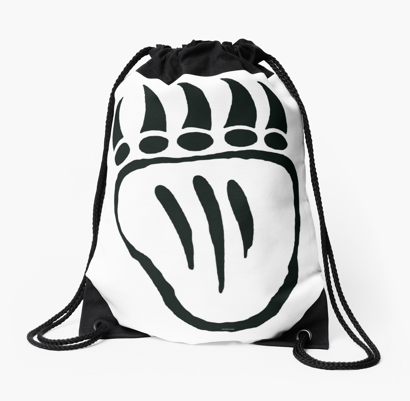 1435x1404 Native American Bear Foot Drawstring Bag