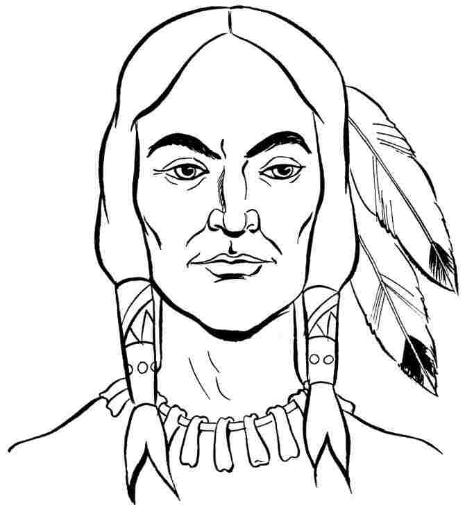 670x735 Coloring Pages Native American Boy