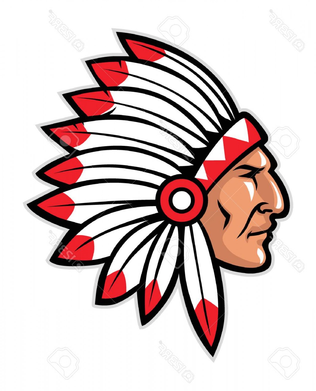 1263x1560 Photostock Vector Head Mascot Of Native American Warrior Soidergi