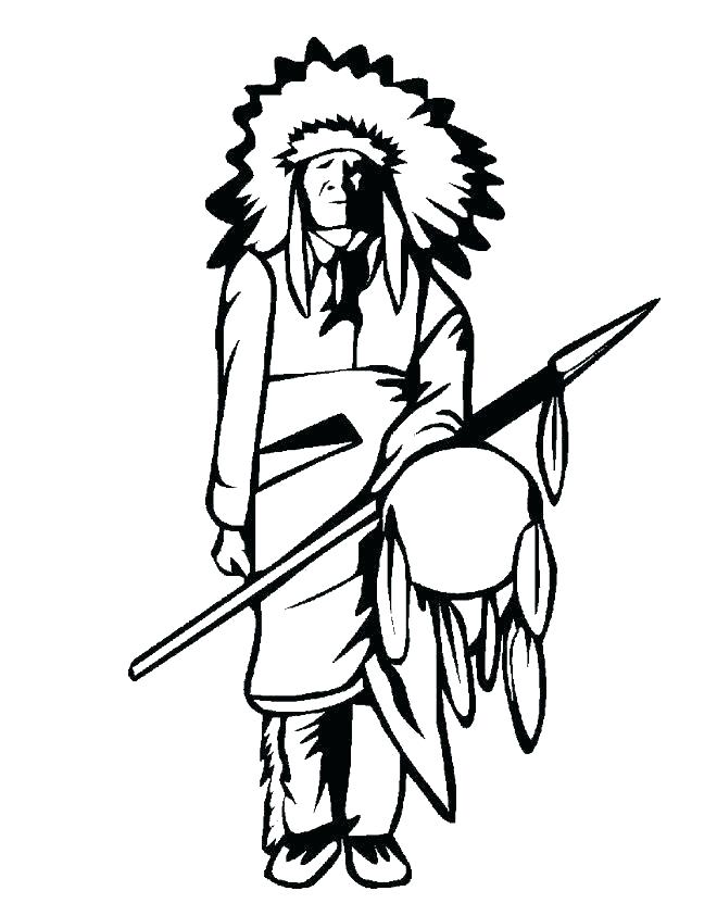 660x843 Native American Coloring Page