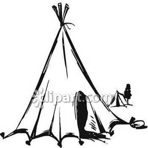 300x300 A Black And White Native American Tipi