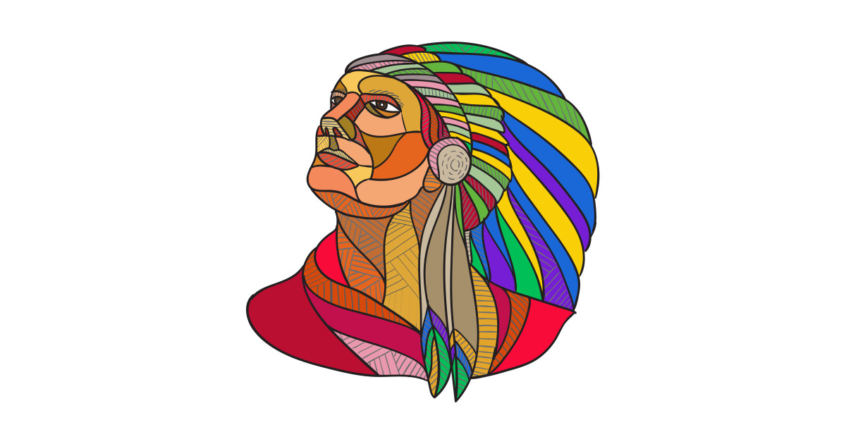 1200x630 Native American Indian Chief Headdress Drawing