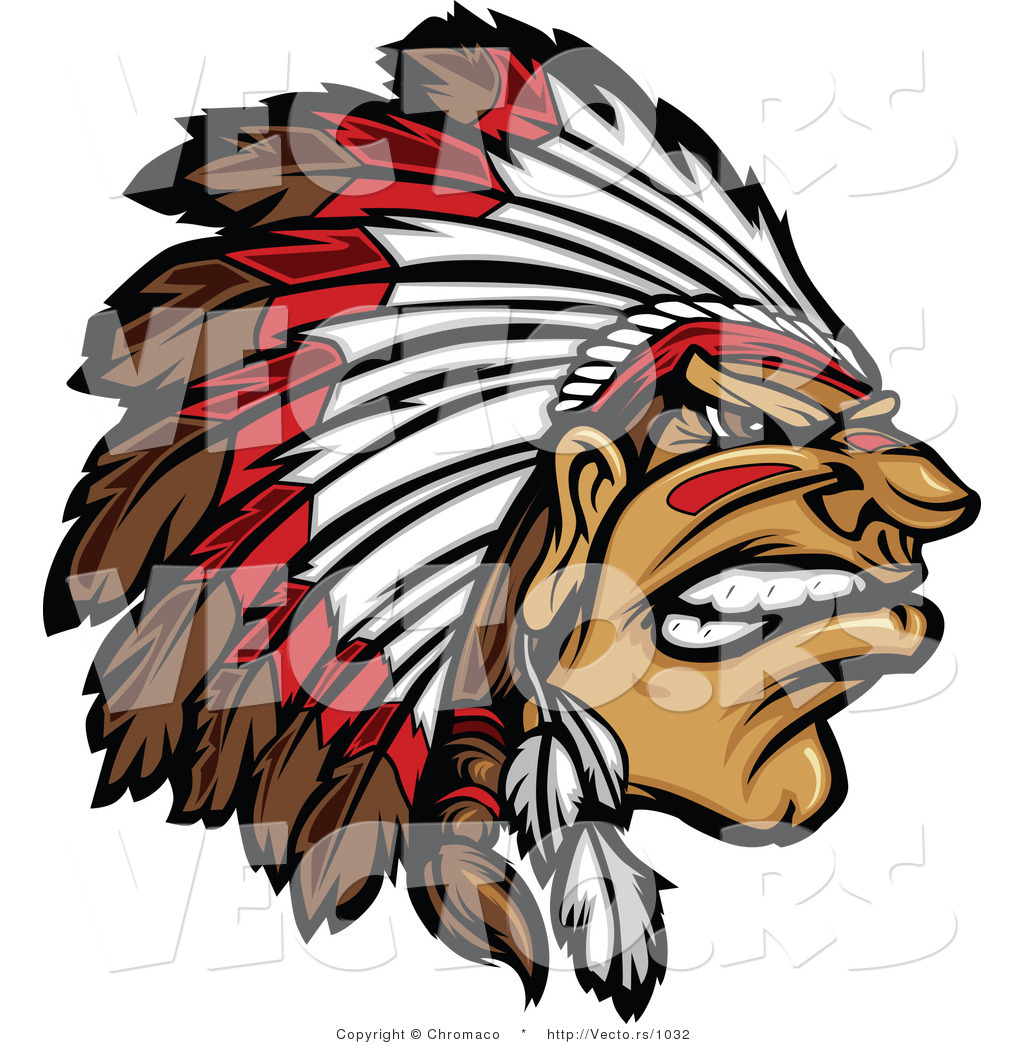 1024x1044 Vector Of An Intimidating Native American Chief Gritting Teeth