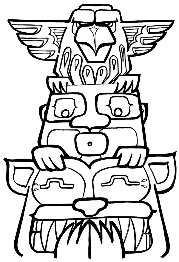 600x879 Native American Clipart Totem Pole