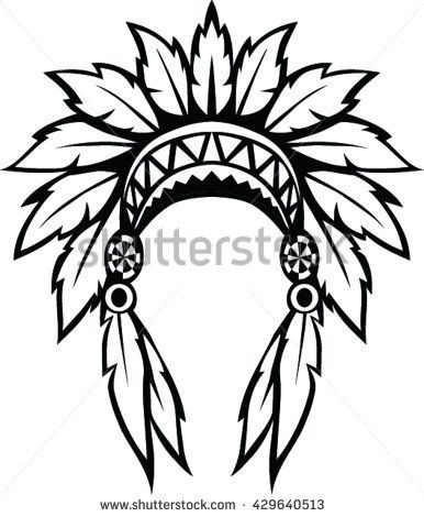 386x470 Native American Clipart Headpiece