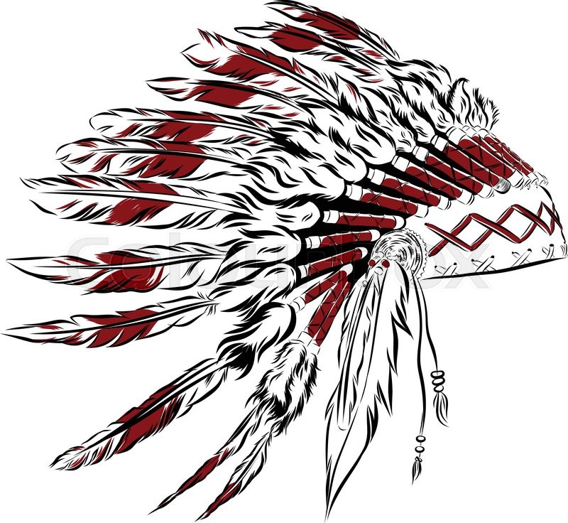 800x736 Native American Indian Headdress With Stock Vector Colourbox
