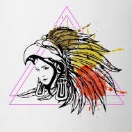 190x190 Native American Indian Chief Feather Headdress Mouse Pad Spreadshirt
