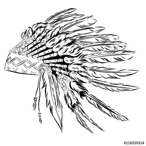 Native American Headdress Drawing | Free download on ClipArtMag