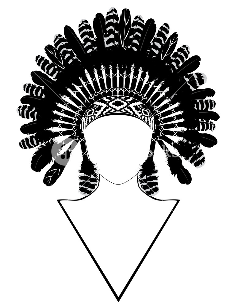 750x1000 Native American Headdress With Feathers, War Bonnet, Front View