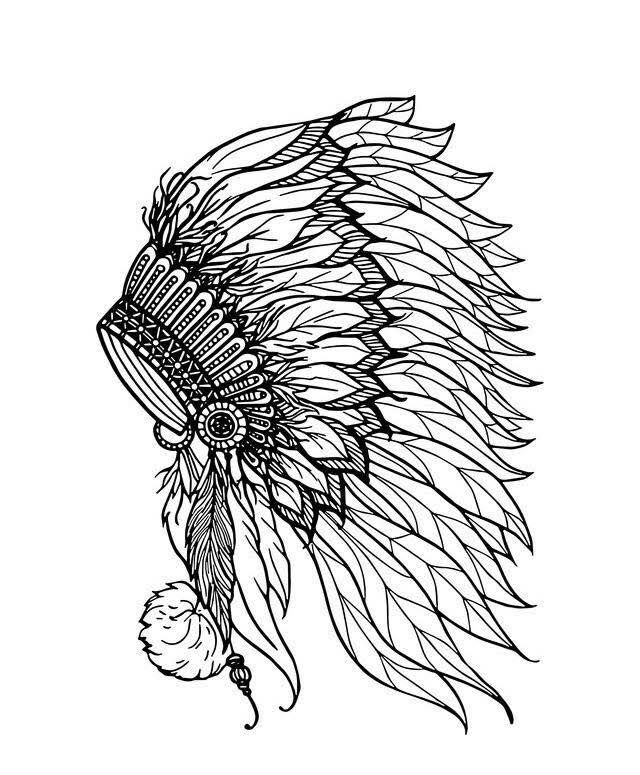 Native American Headdress Drawing | Free download on ClipArtMag