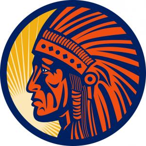 300x300 Native American Indian Apache Skull With Feather Headdress Vector