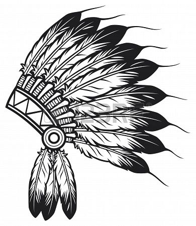 390x450 Stock Vector Cricut Indian Drawing, Indian Headress, Native