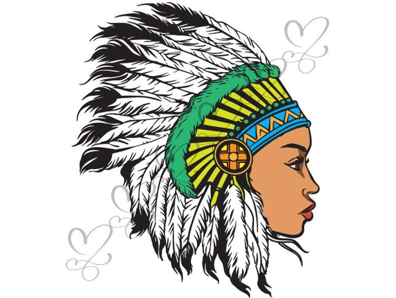 794x597 Indian Woman Headdress Mascot Native Traditional American Etsy