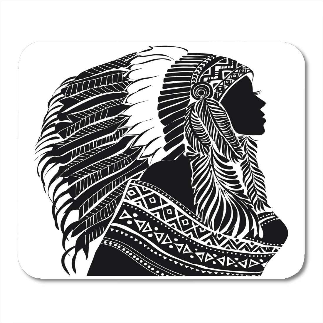 1100x1100 Boszina Mouse Pads Chief Red Native Young Woman