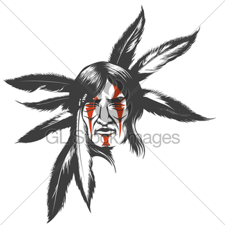 325x325 Native American Indian Skull In War Headdress Gl Stock Images