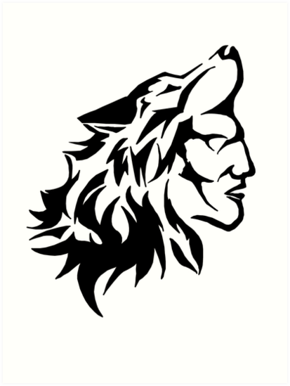 413x549 Native Warrior With Wolf Headdress Art Prints