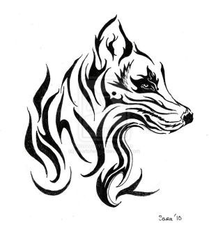 Native American Wolf Drawing