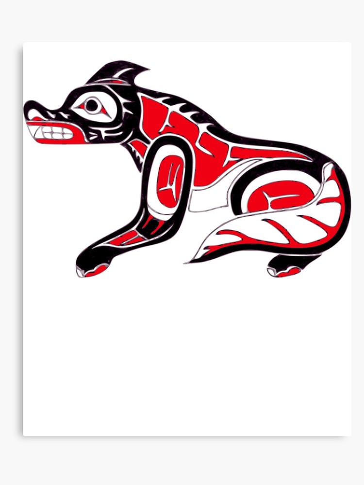 750x1000 Pacific Northwest Coast Native American Indian Wolf Totem Canvas