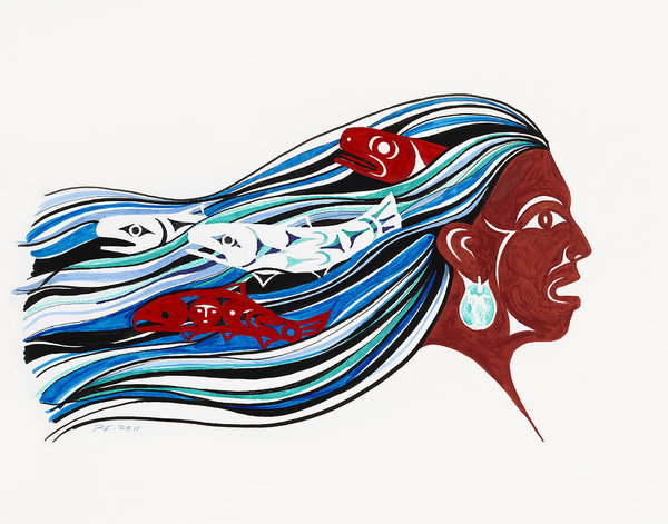 600x471 Native American Fishing Art